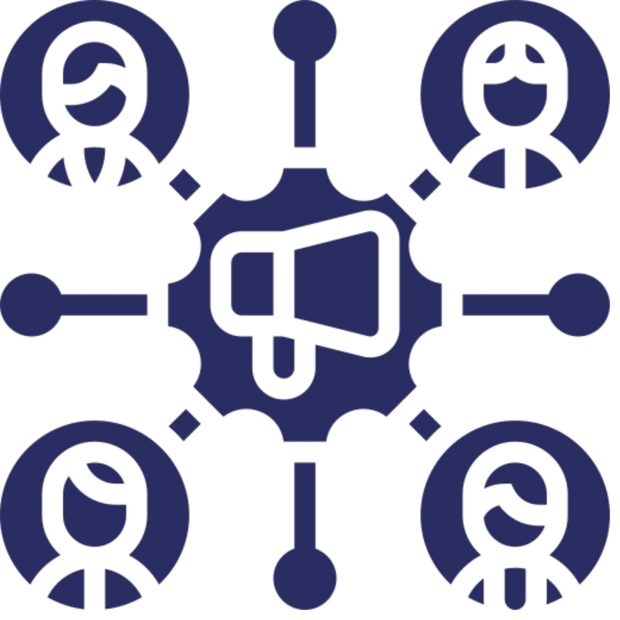 Network of people with megaphone icon