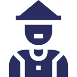 Minimalist silhouette of a uniformed character